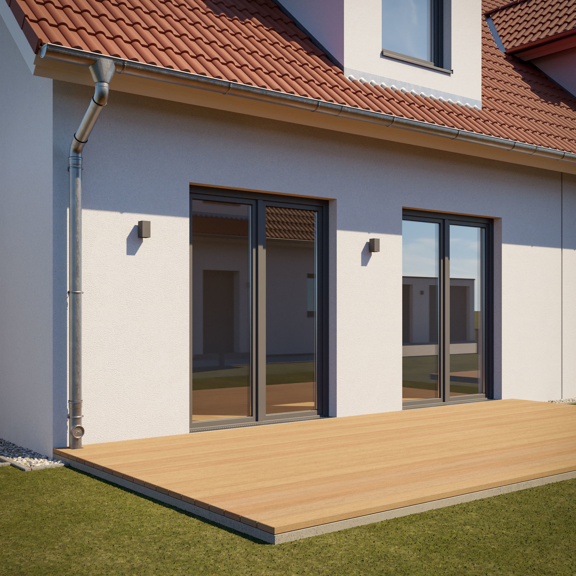 German Duplex House 3D model_9