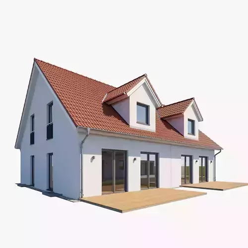 German Duplex House 3D model