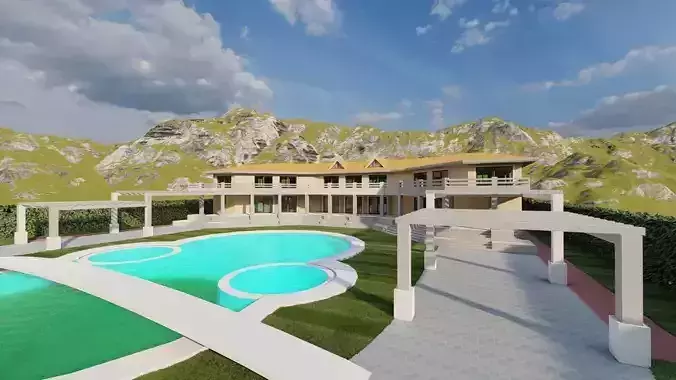 Casa Scene-villa-modern house 3D model