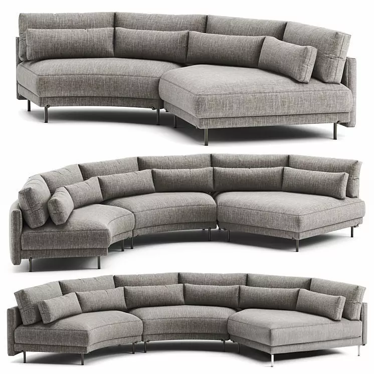 Sofa C Shape 3D model_0