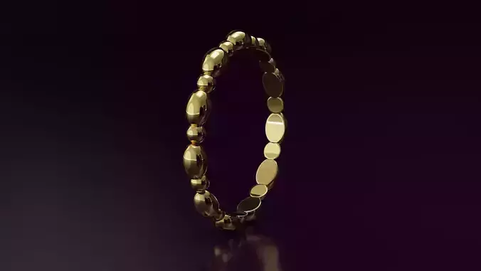 ellipse and sphere band Ring 