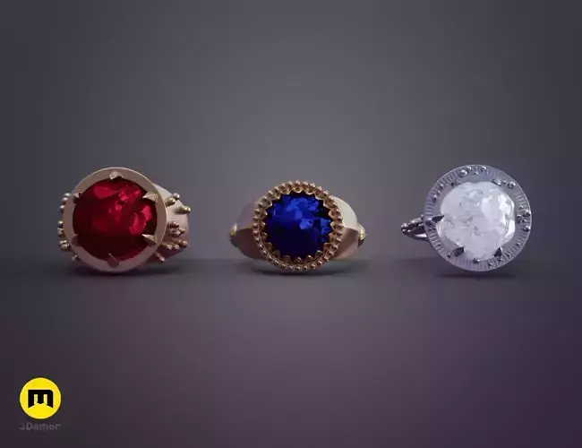 Rings of Power - 3 Elven Rings 3D print model