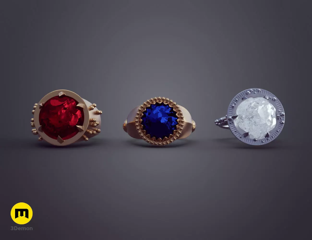 Rings of Power - 3 Elven Rings 3D print model_0