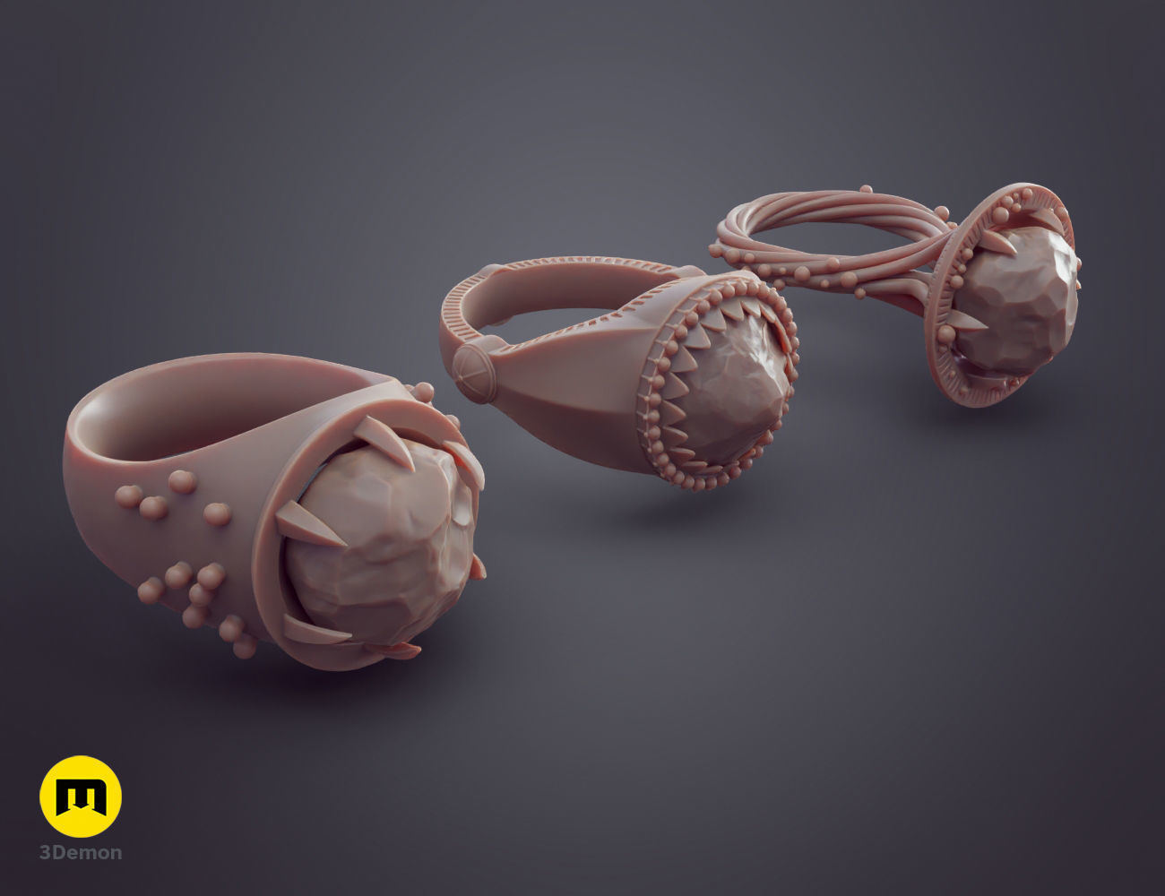Rings of Power - 3 Elven Rings 3D print model_10