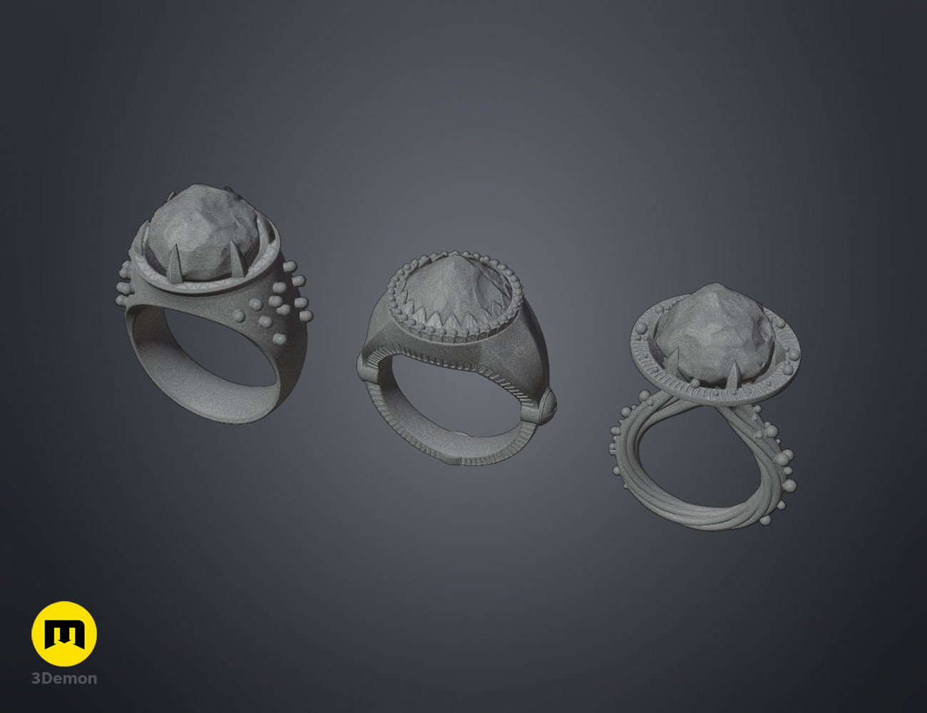 Rings of Power - 3 Elven Rings 3D print model_17