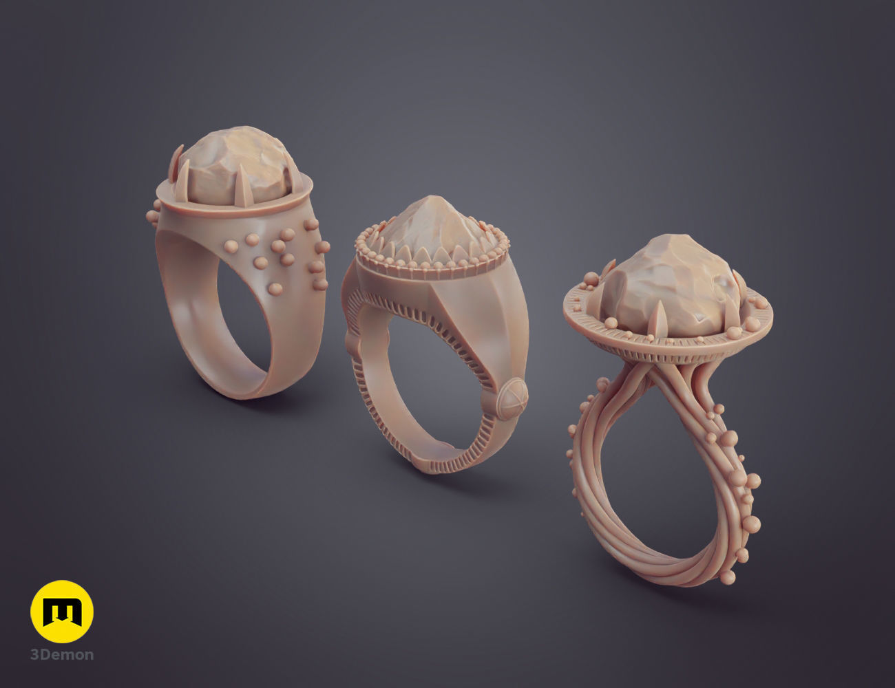 Rings of Power - 3 Elven Rings 3D print model_13