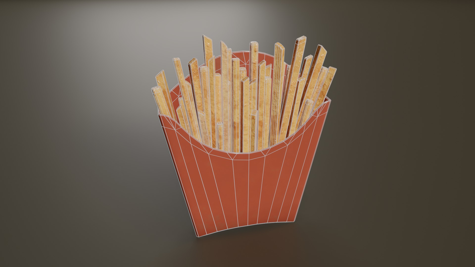 French fries Low-poly 3D model_3
