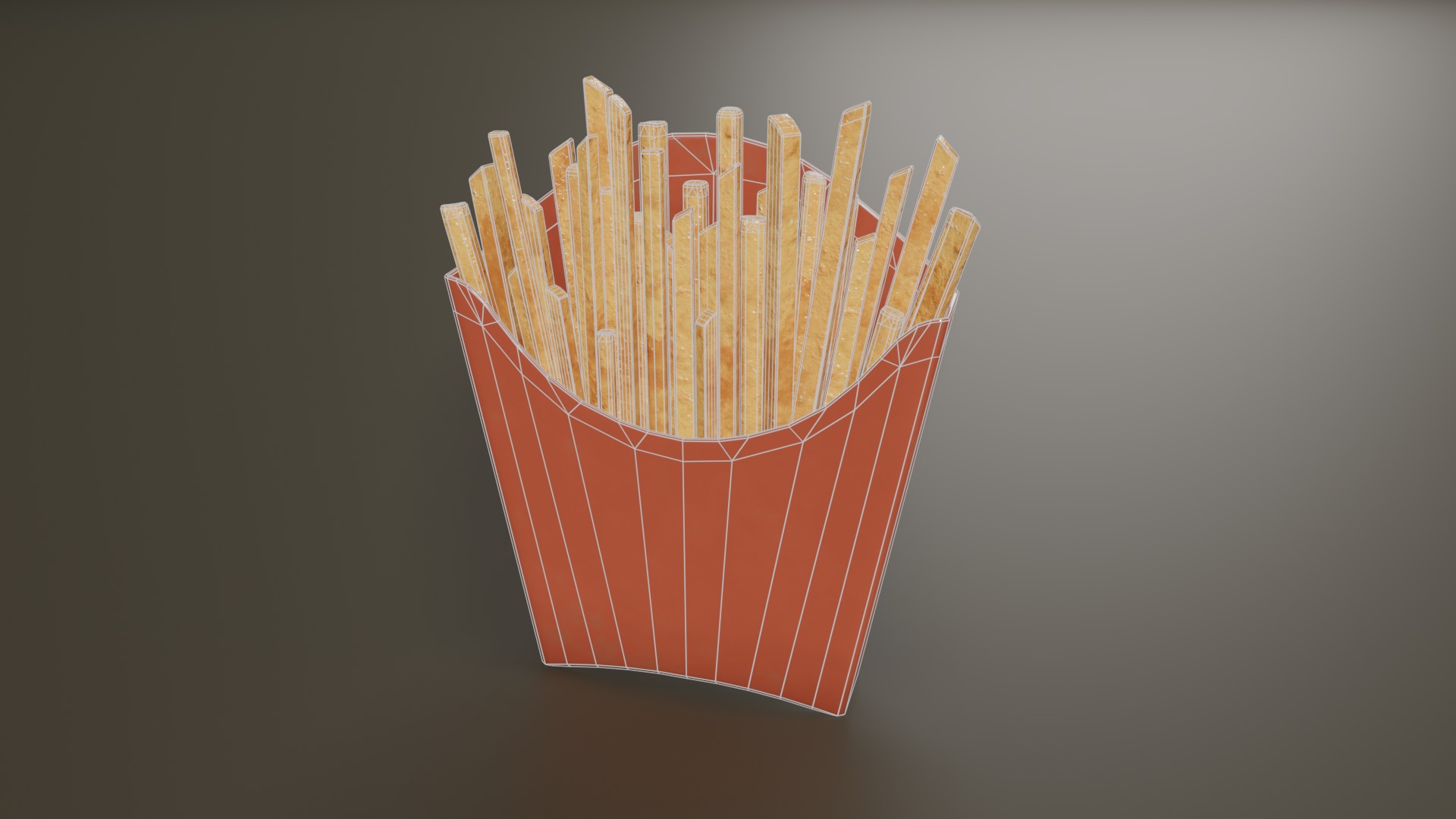 French fries Low-poly 3D model_1