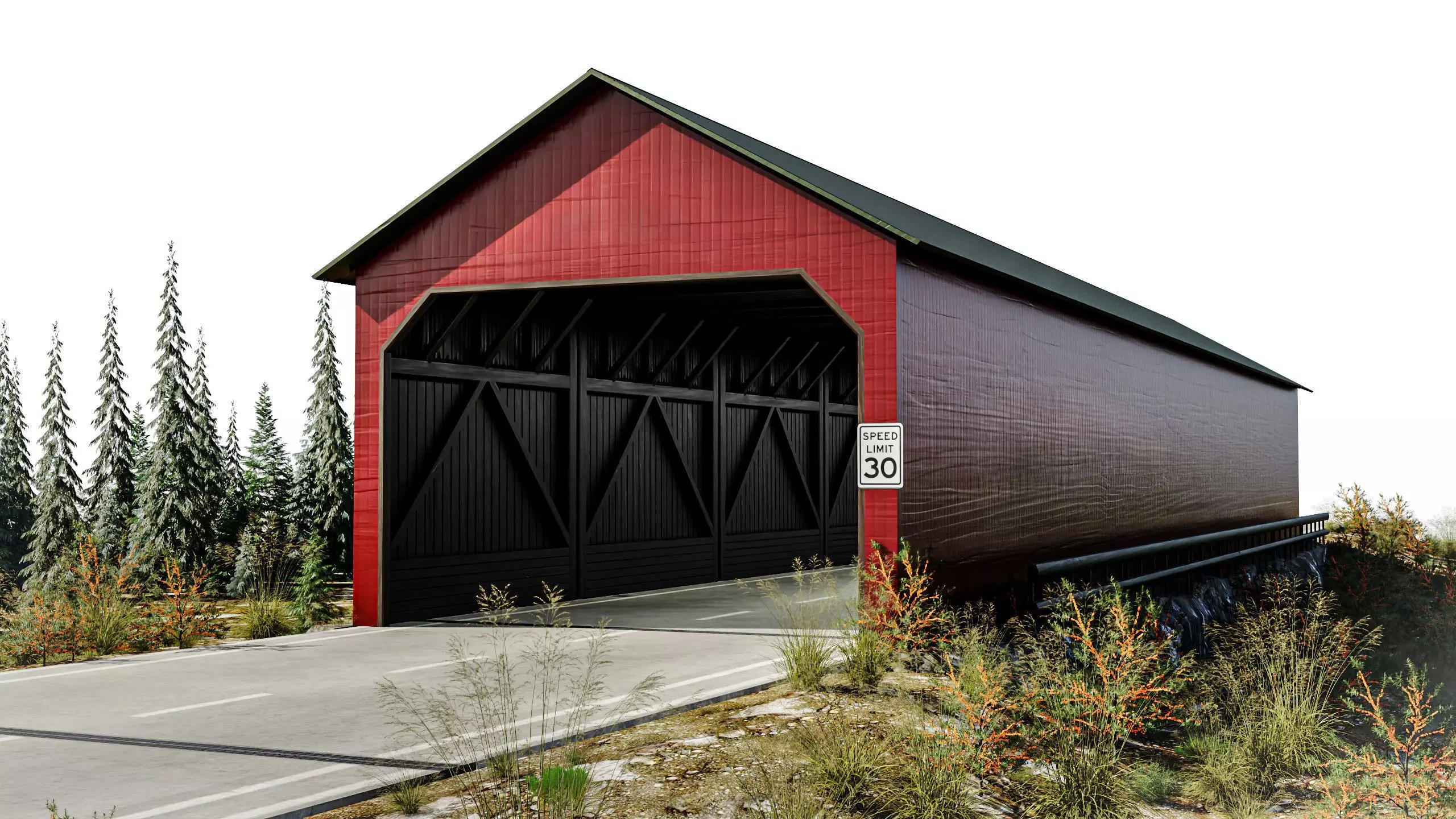 Wood Bridge Low-poly 3D model