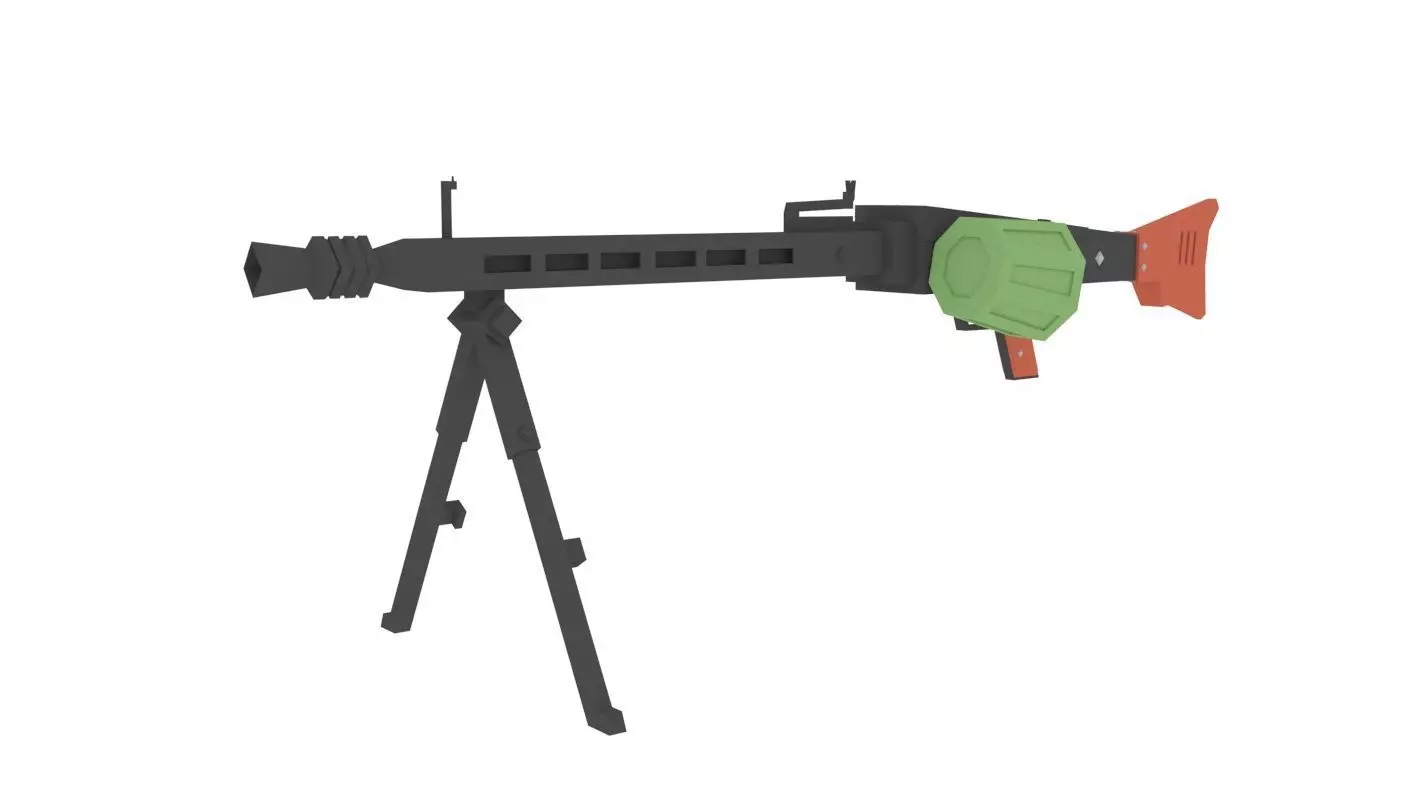 MG42 low poly Free low-poly 3D model