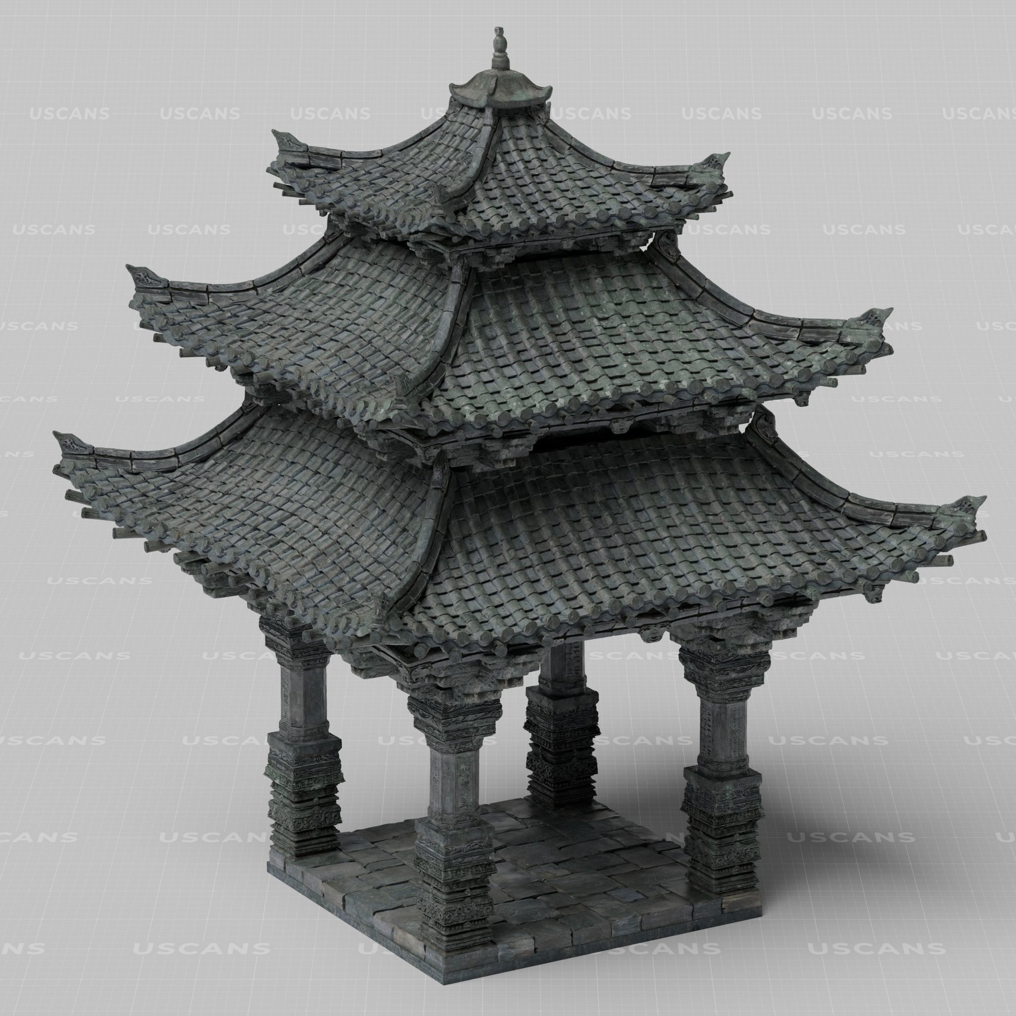 Wind Temple Low-poly 3D model_9