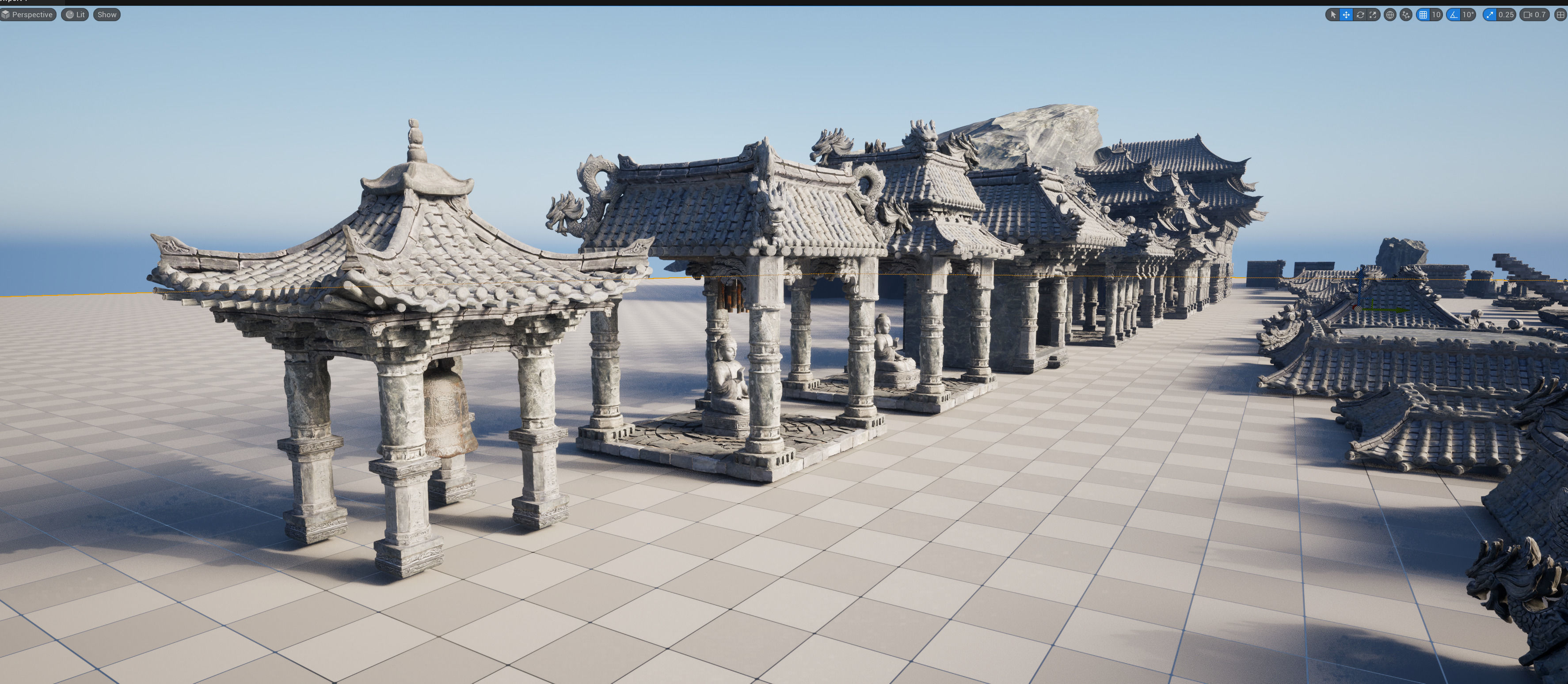 Wind Temple Low-poly 3D model_16