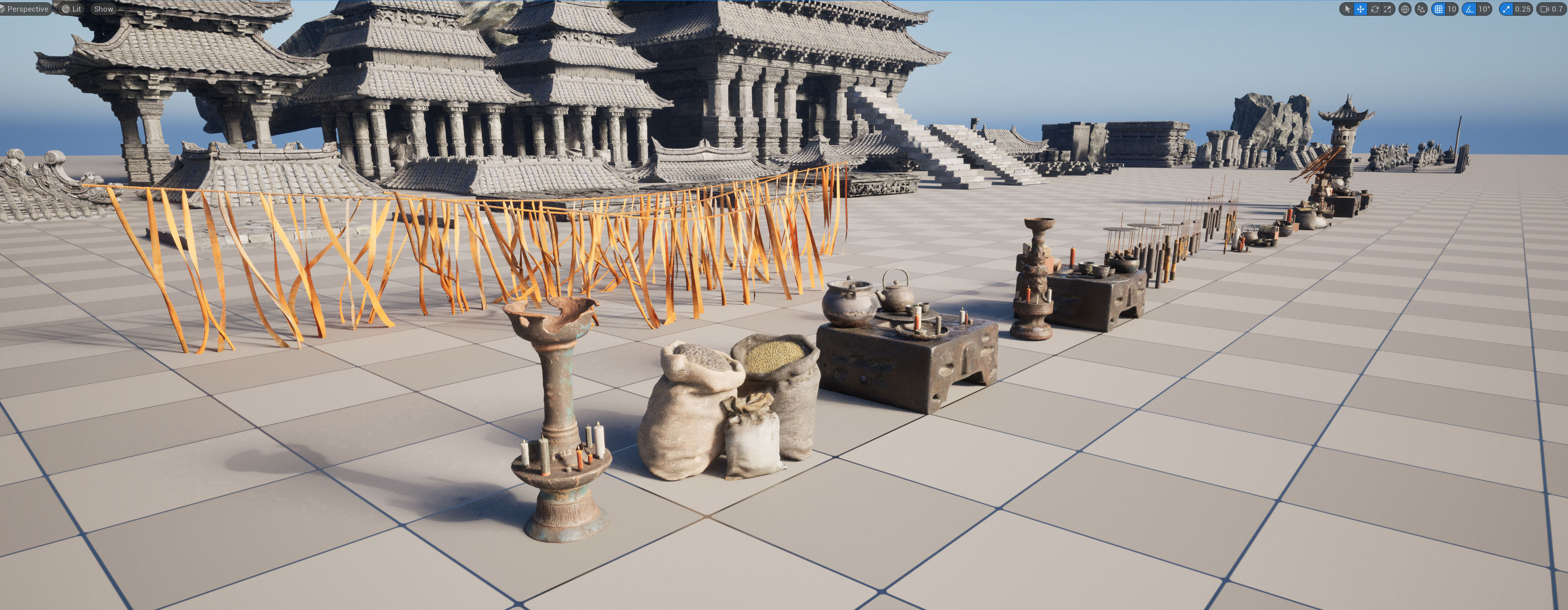 Wind Temple Low-poly 3D model_33