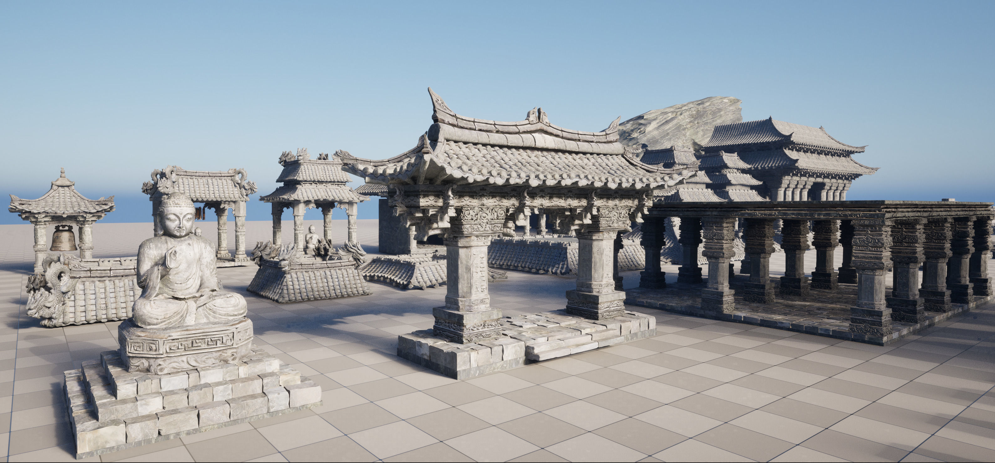 Wind Temple Low-poly 3D model_27