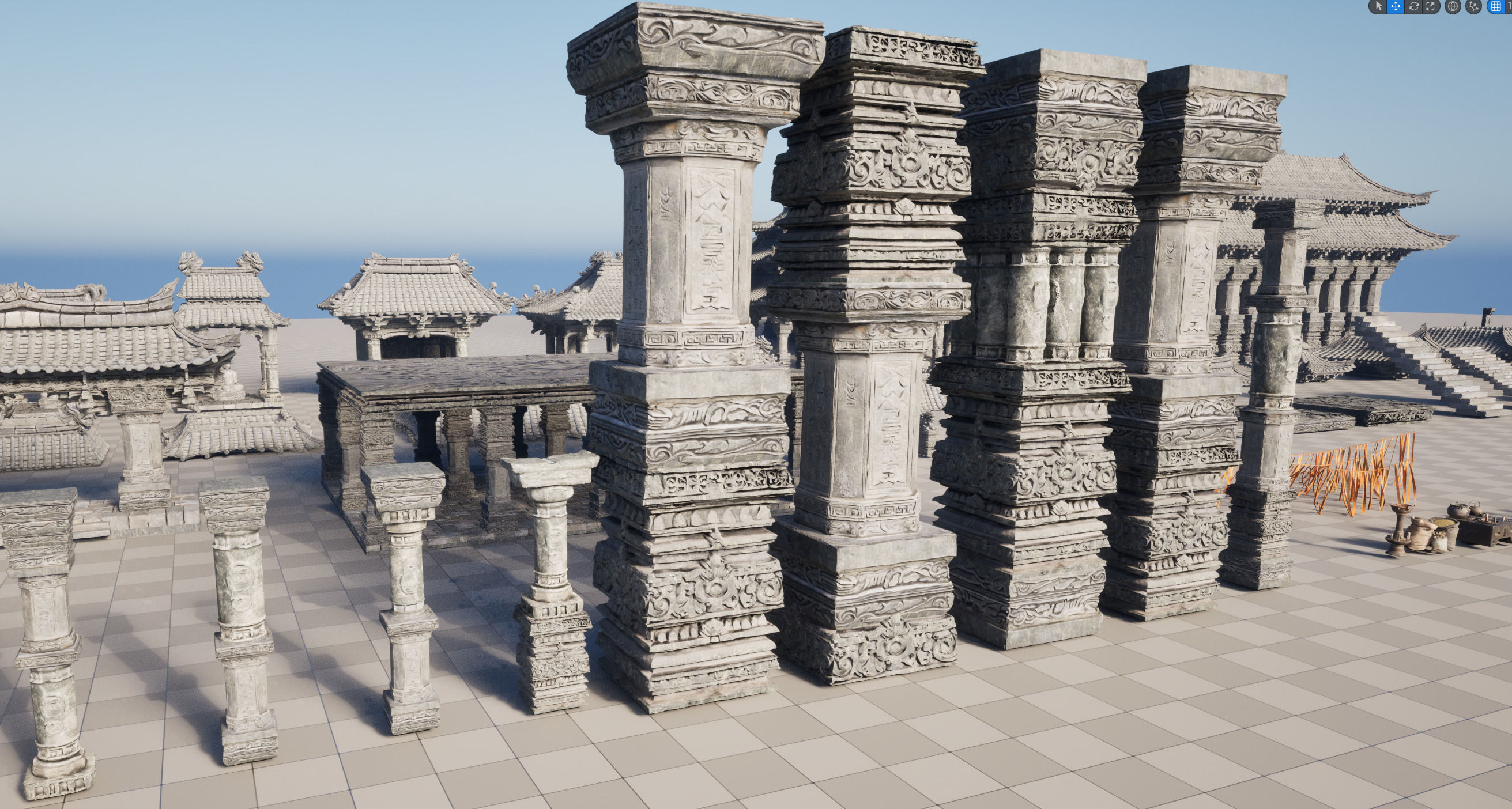 Wind Temple Low-poly 3D model_32