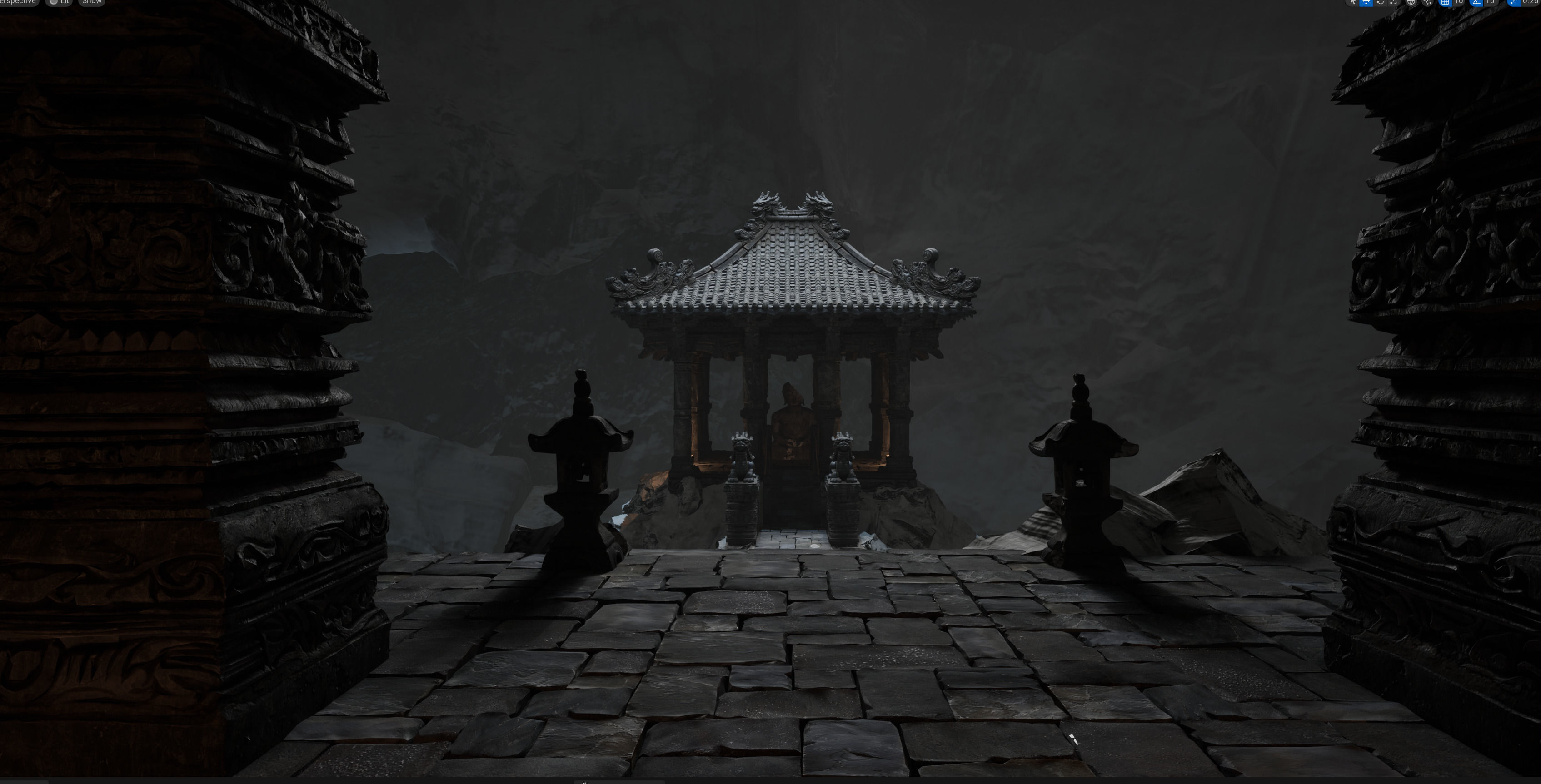 Wind Temple Low-poly 3D model_31