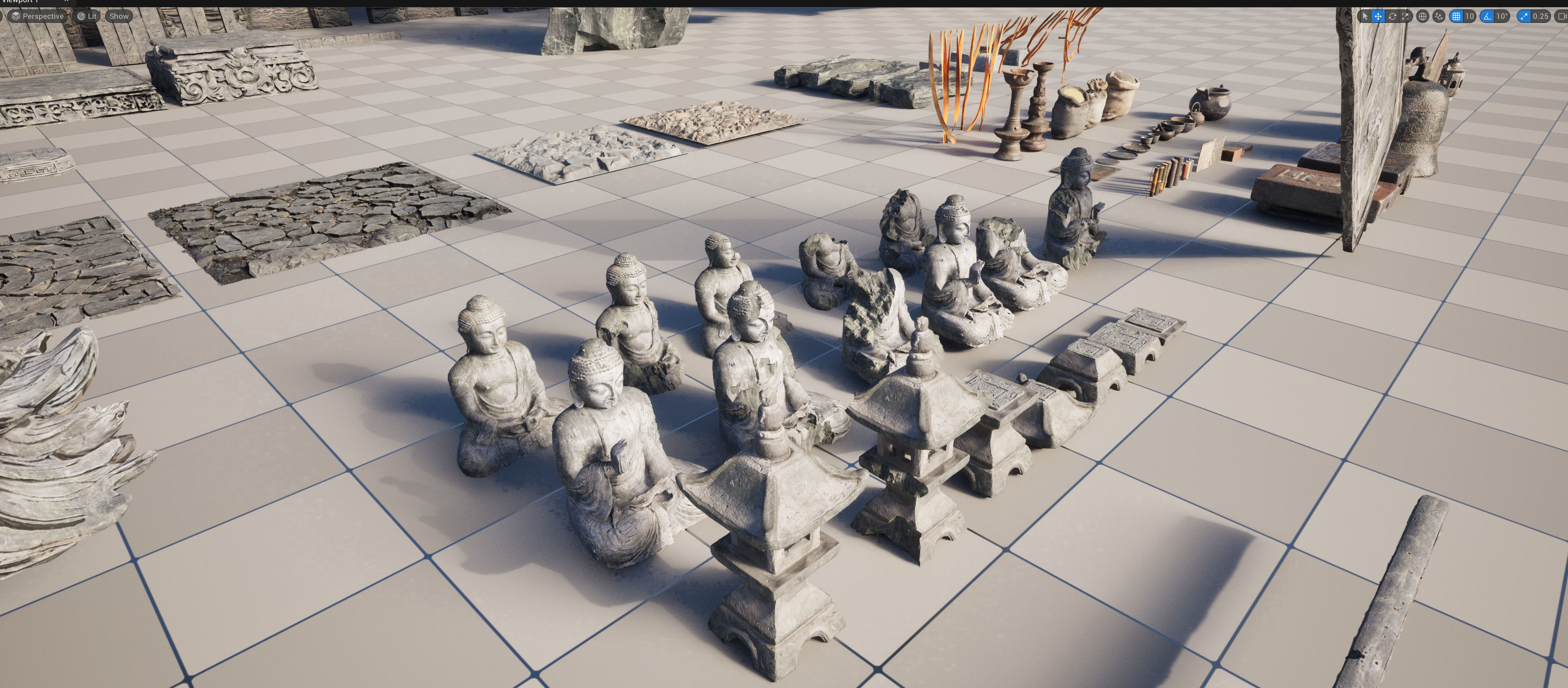 Wind Temple Low-poly 3D model_35