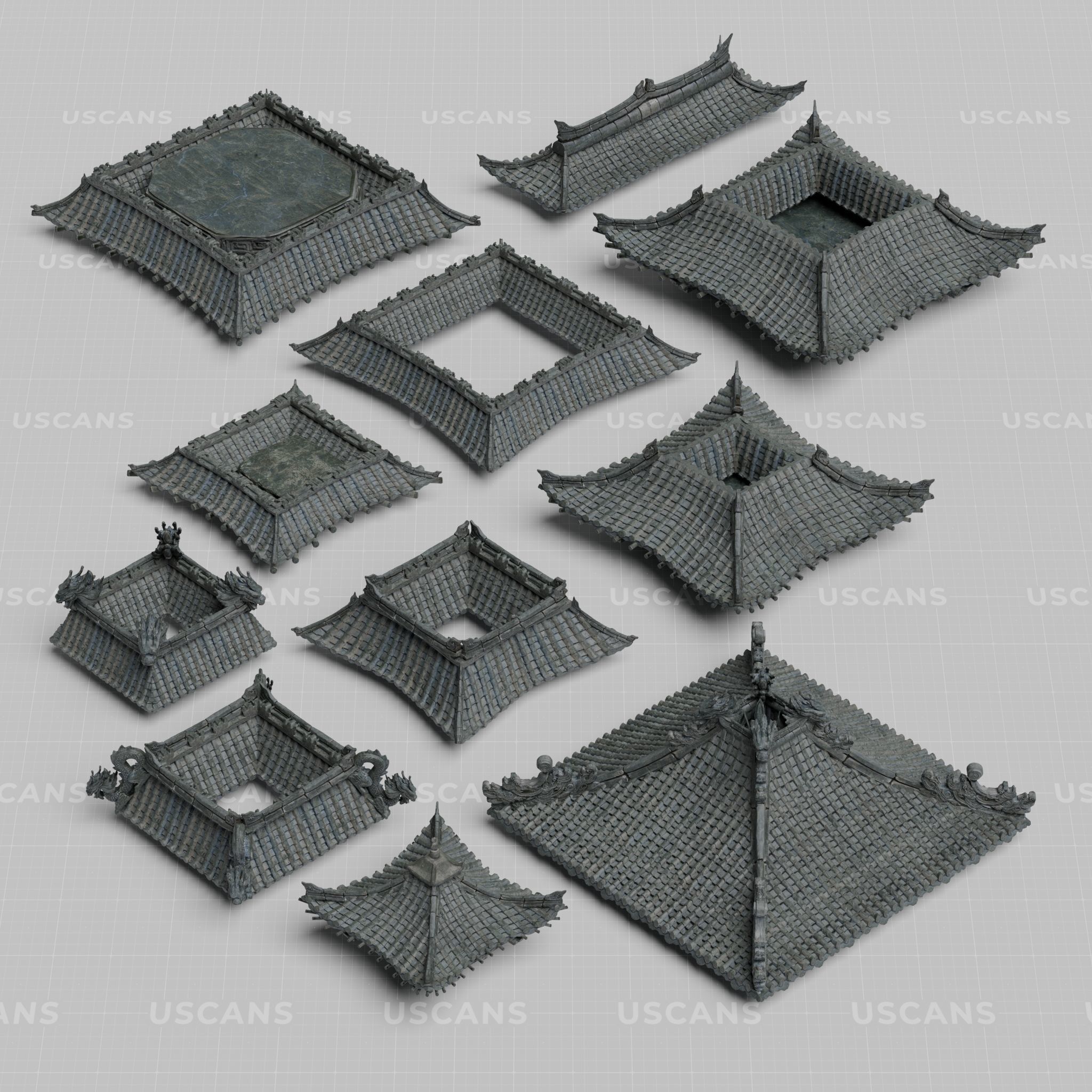 Wind Temple Low-poly 3D model_4