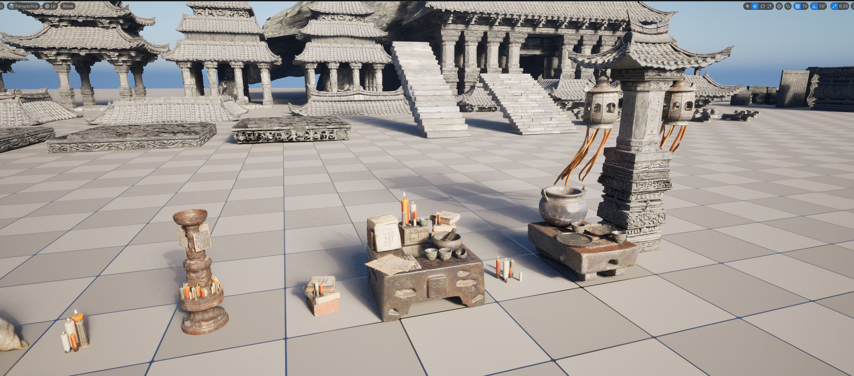 Wind Temple Low-poly 3D model_34