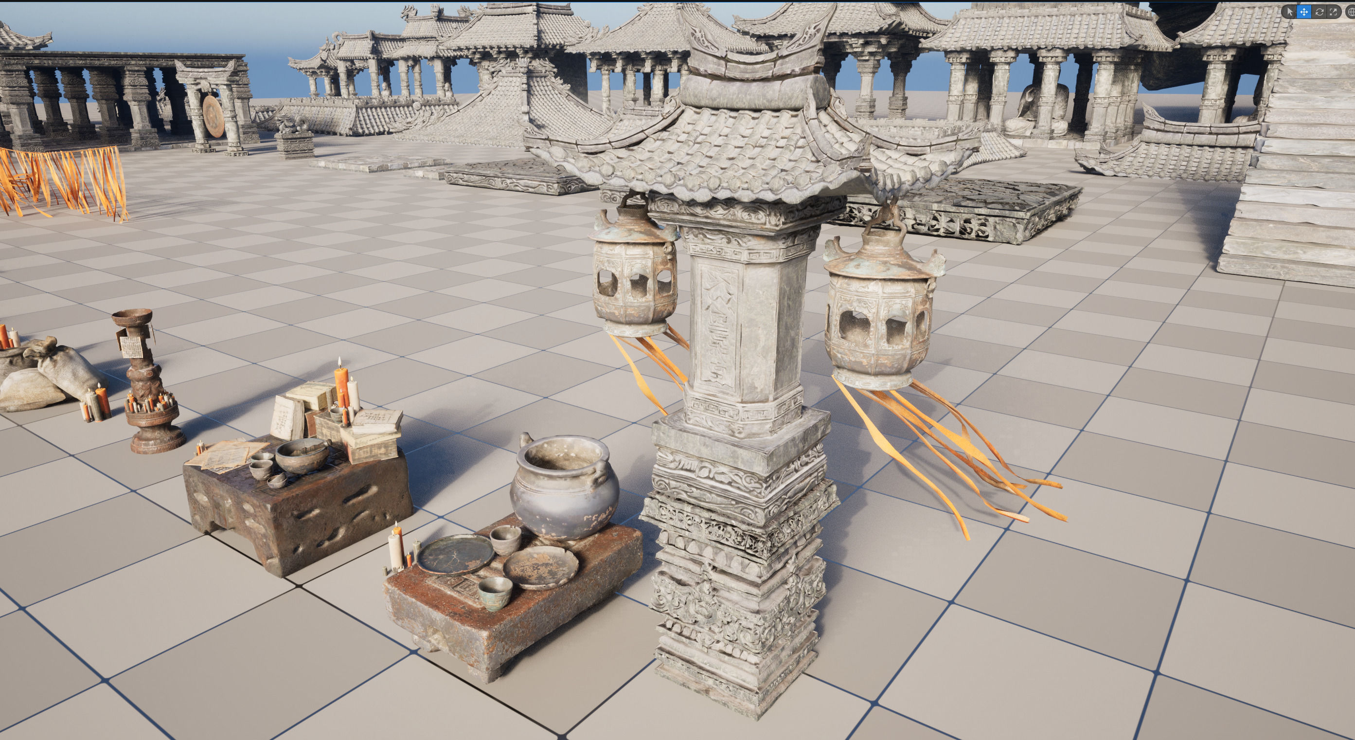 Wind Temple Low-poly 3D model_17