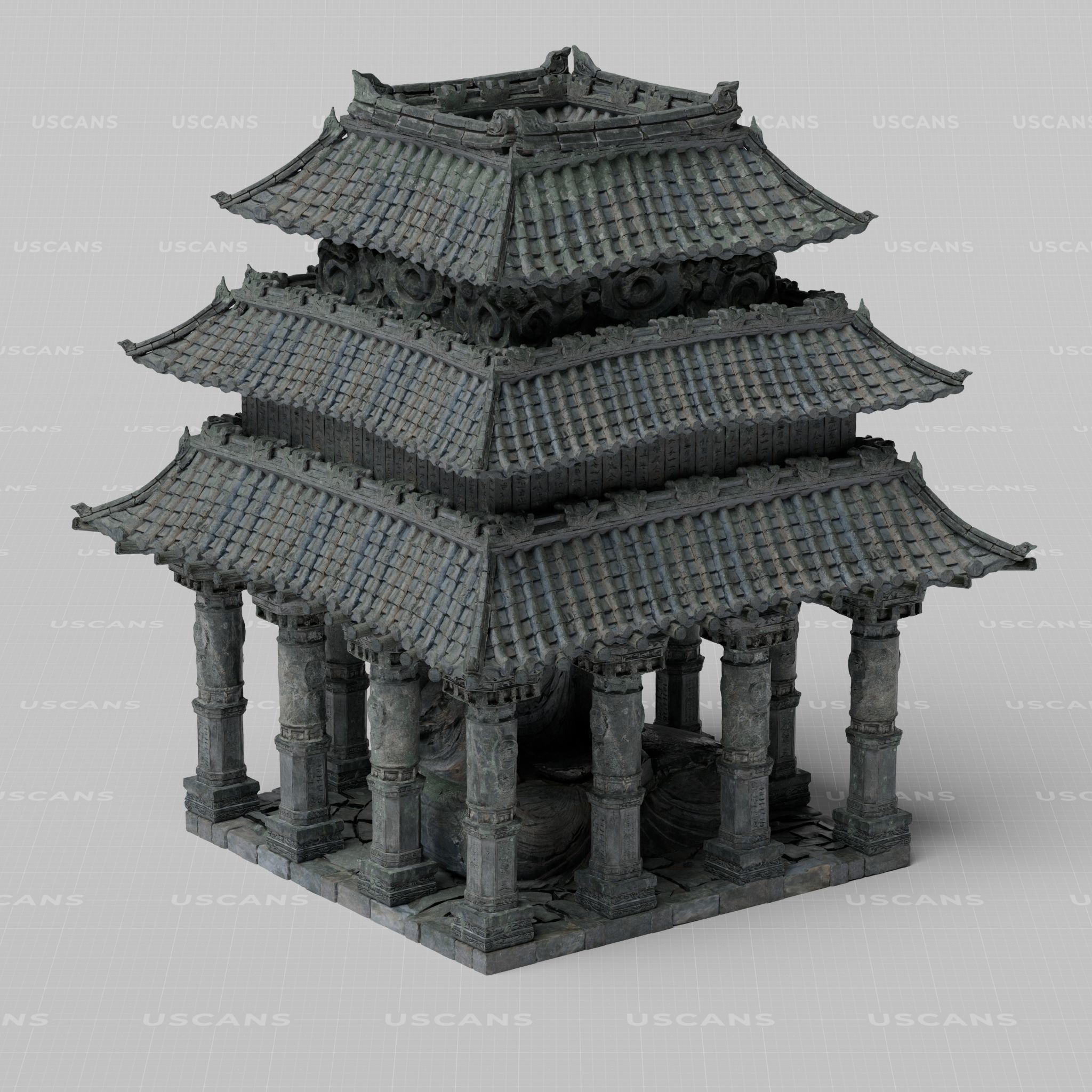 Wind Temple Low-poly 3D model_10