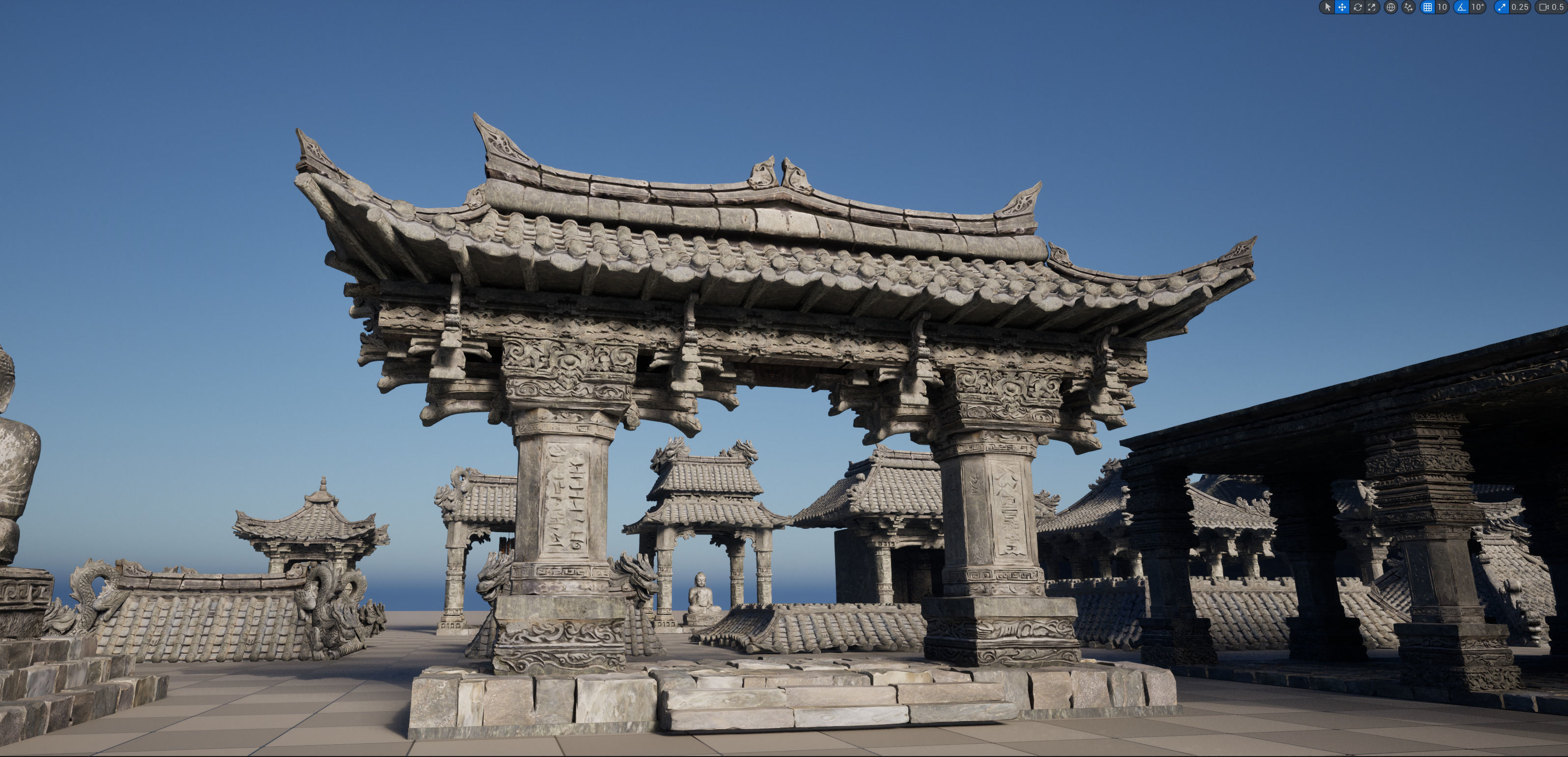 Wind Temple Low-poly 3D model_12