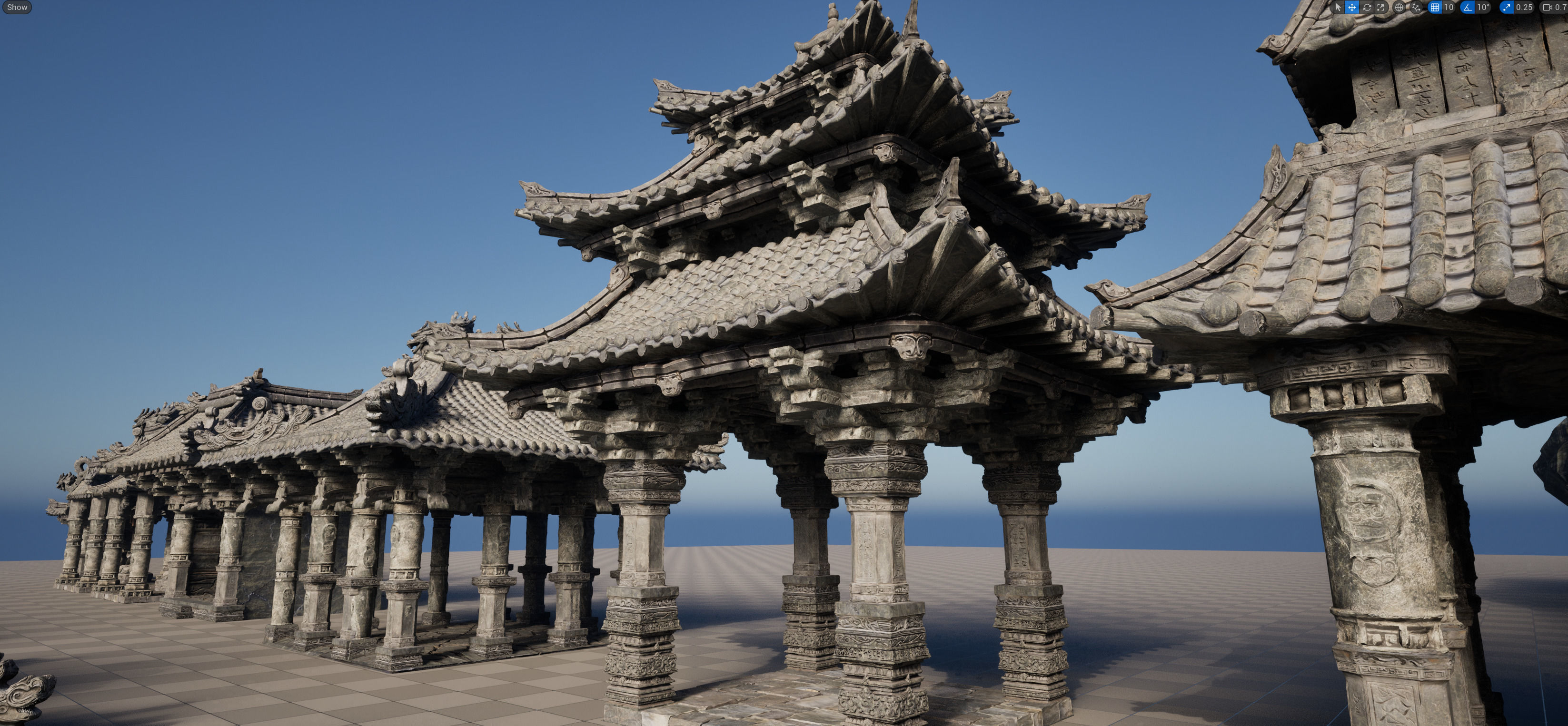 Wind Temple Low-poly 3D model_11