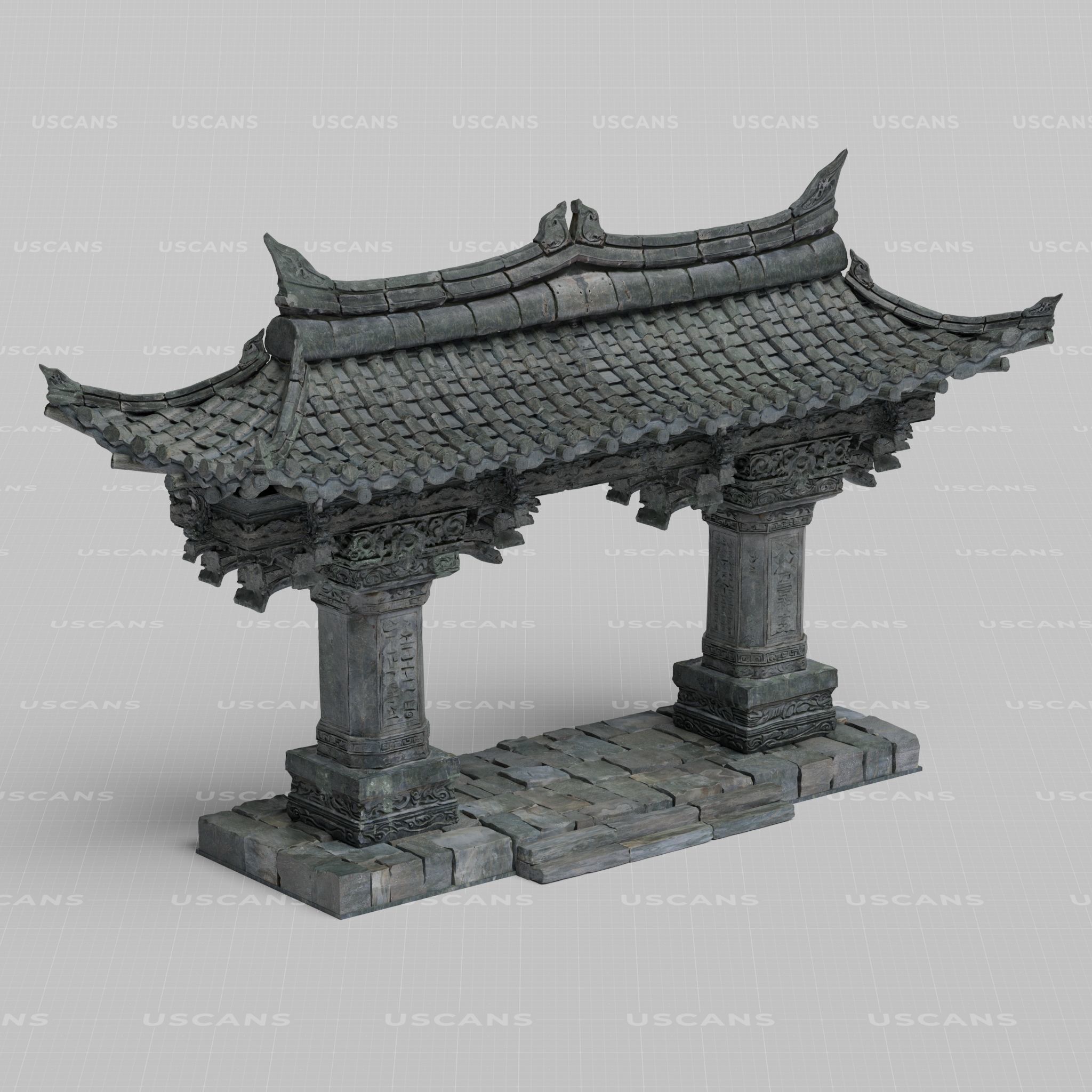 Wind Temple Low-poly 3D model_7