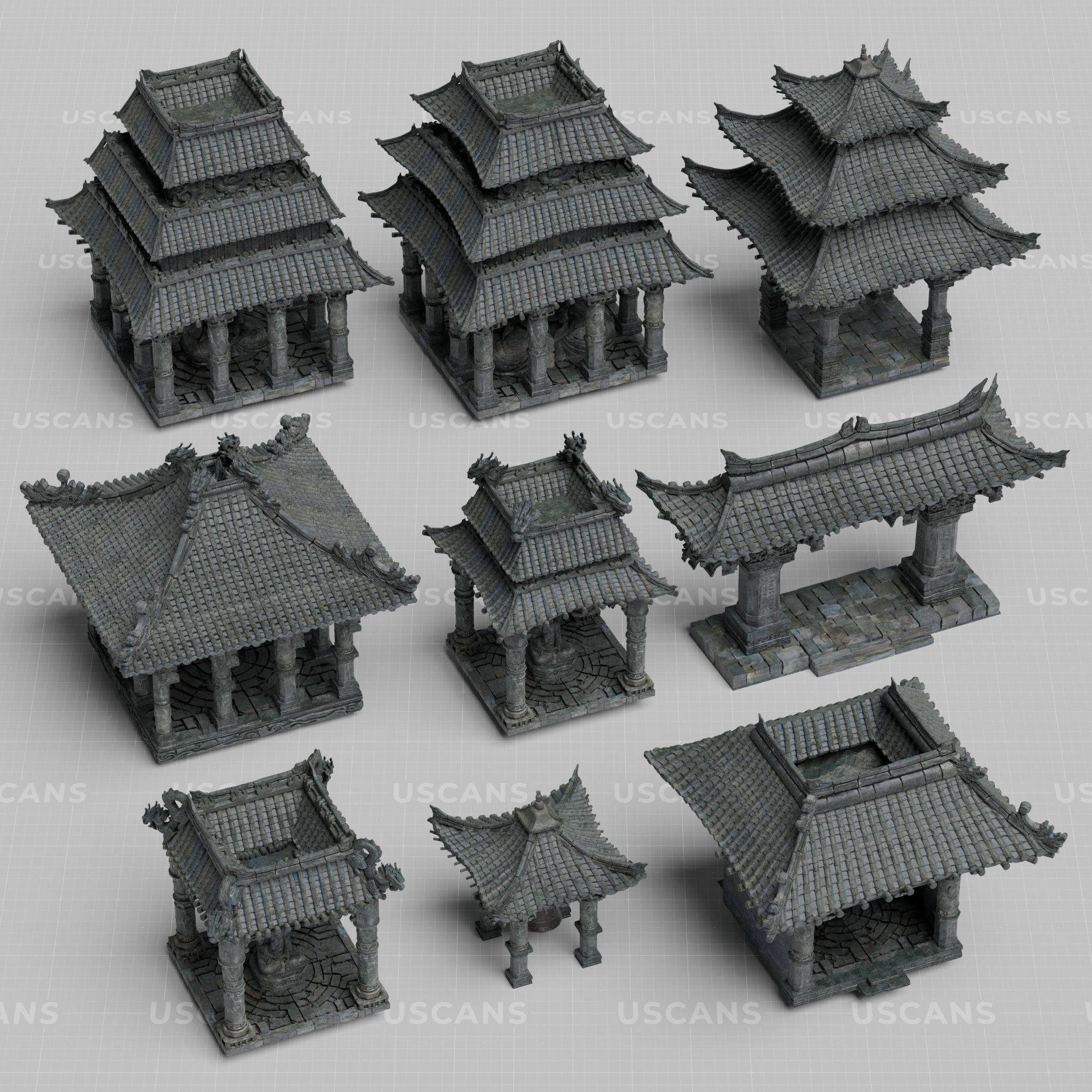Wind Temple Low-poly 3D model_3