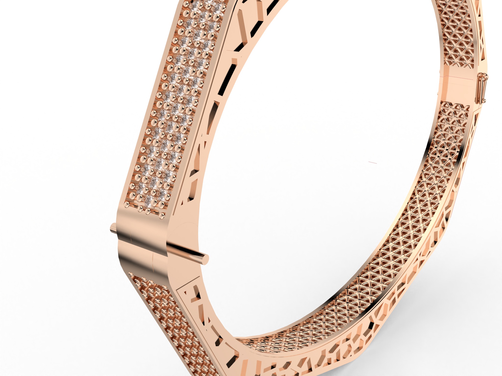Designer Diamond Bracelet 3D print model_2