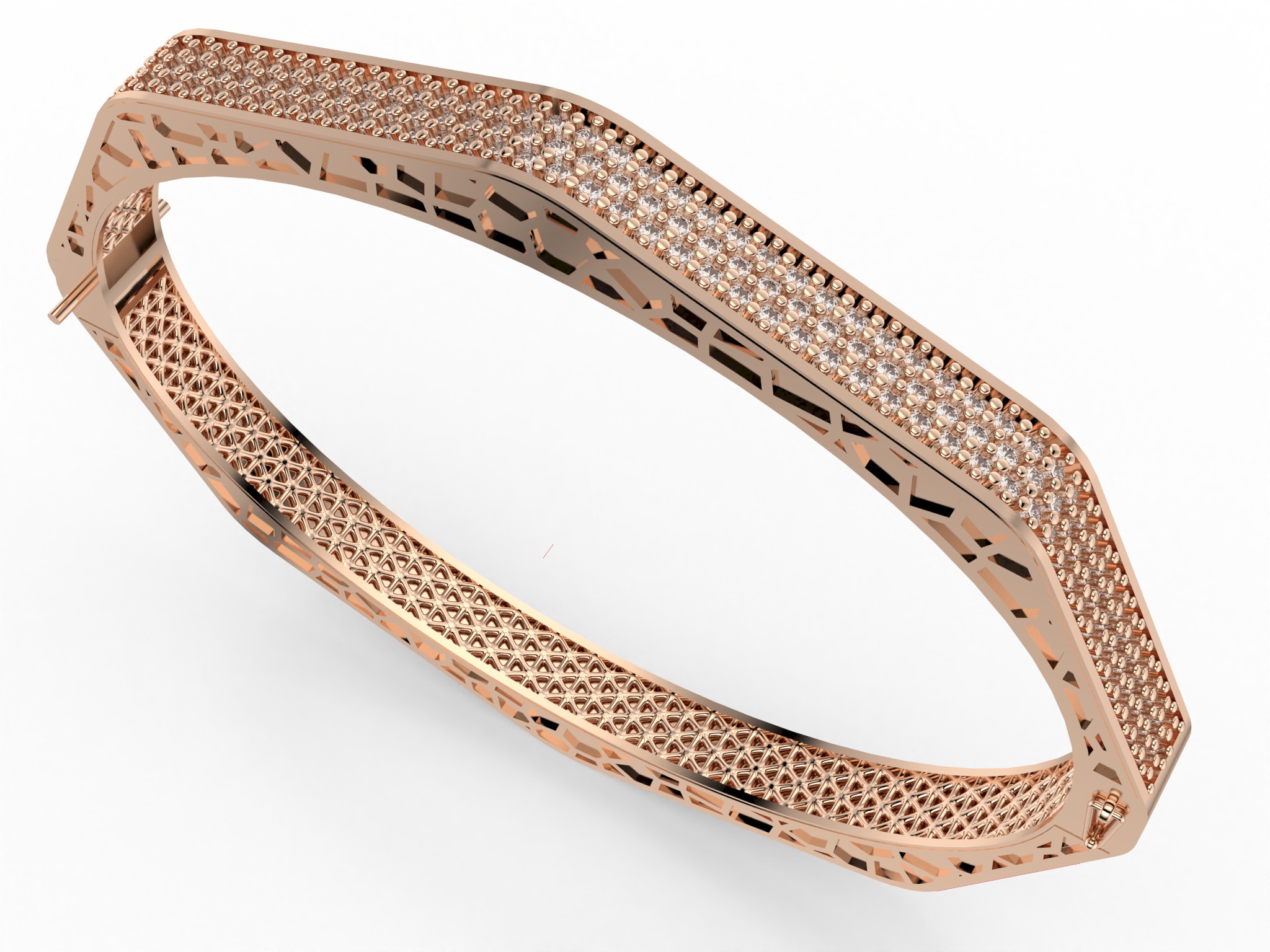 Designer Diamond Bracelet 3D print model_1