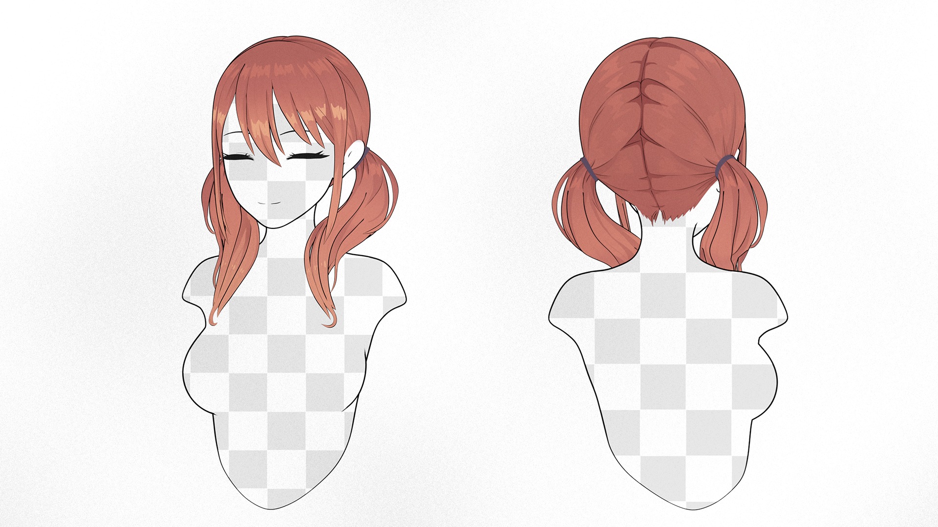 Anime Hairstyle Collection Low-poly 3D model_14
