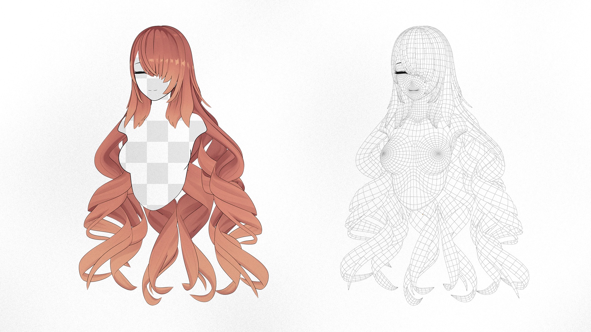 Anime Hairstyle Collection Low-poly 3D model_18