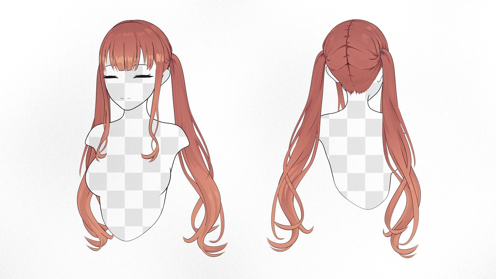 Anime Hairstyle Collection Low-poly 3D model_17