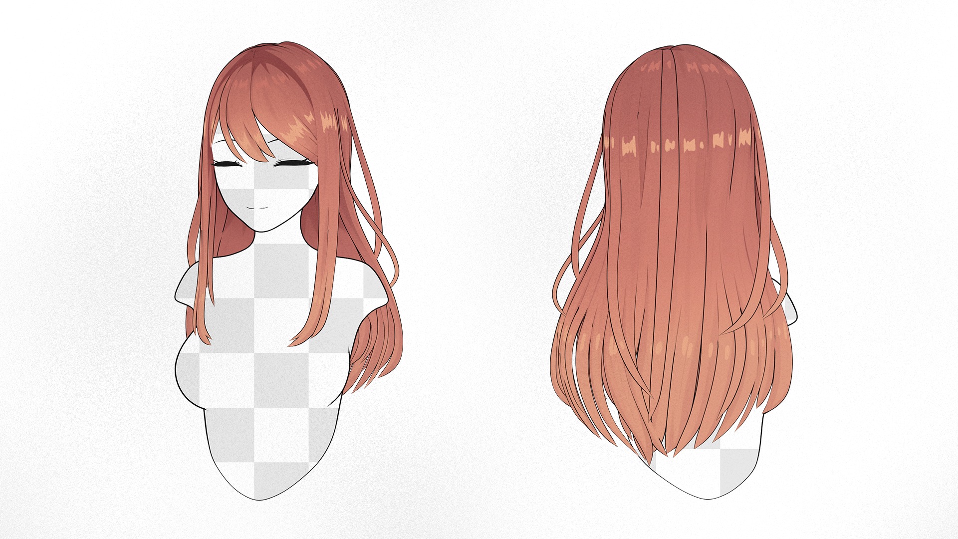 Anime Hairstyle Collection Low-poly 3D model_9