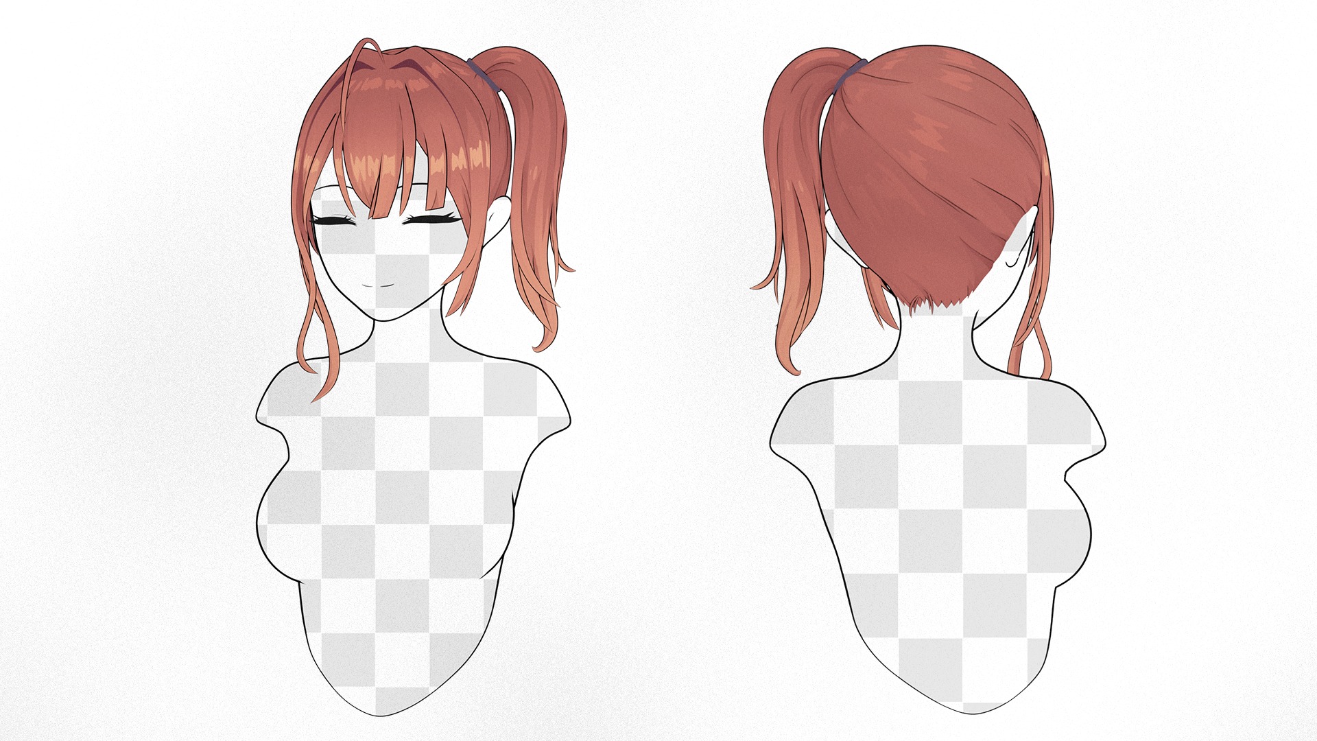 Anime Hairstyle Collection Low-poly 3D model_16