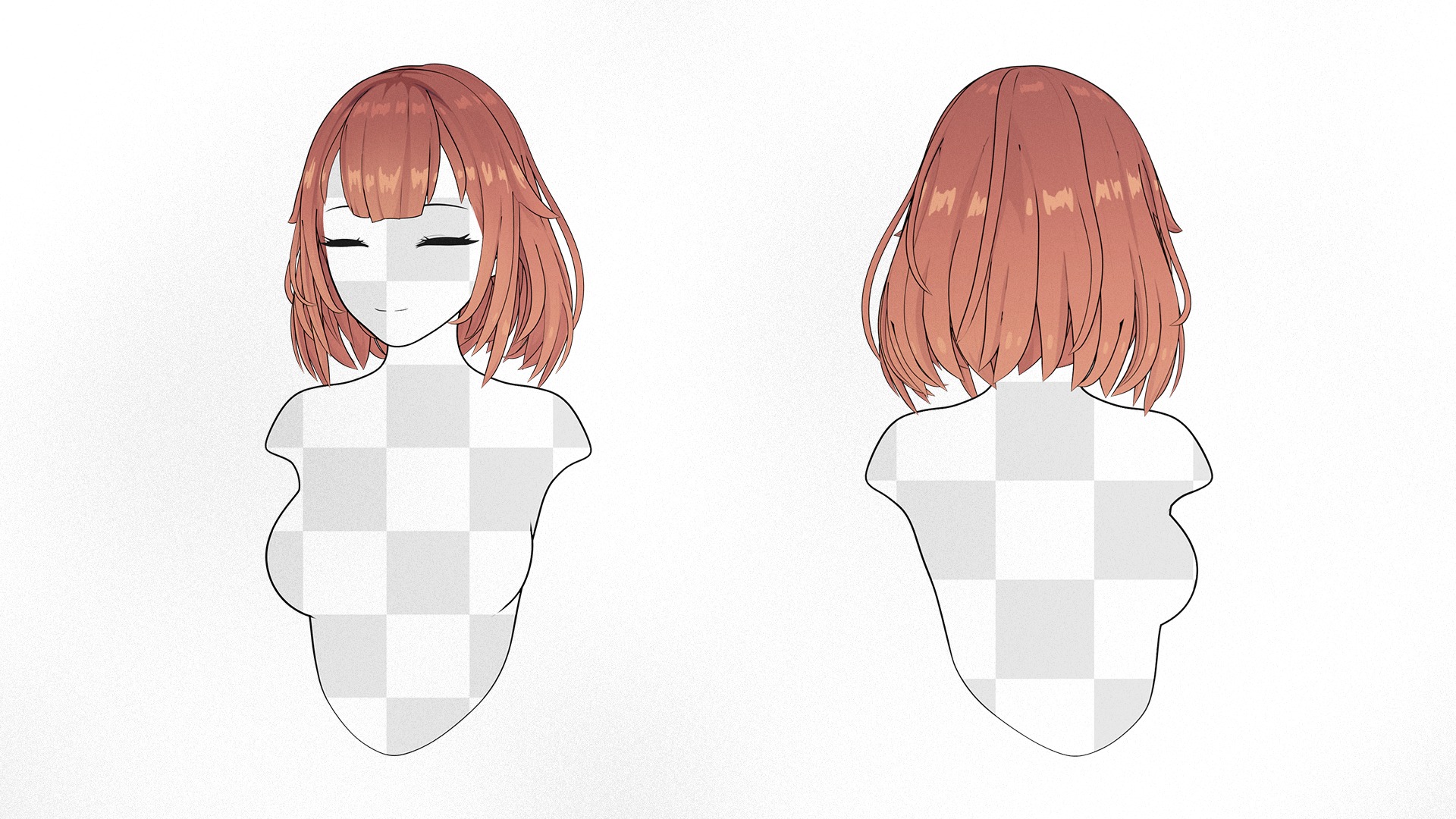 Anime Hairstyle Collection Low-poly 3D model_3