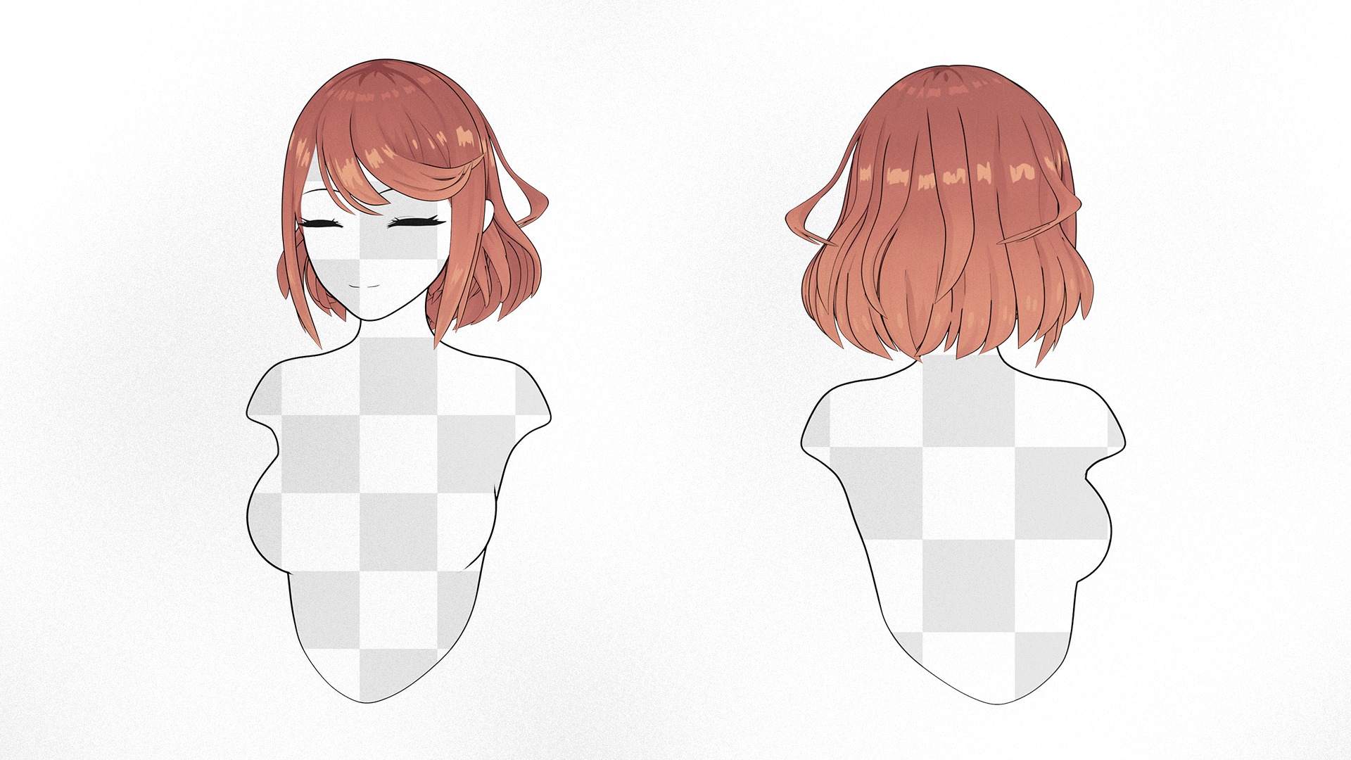 Anime Hairstyle Collection Low-poly 3D model_6