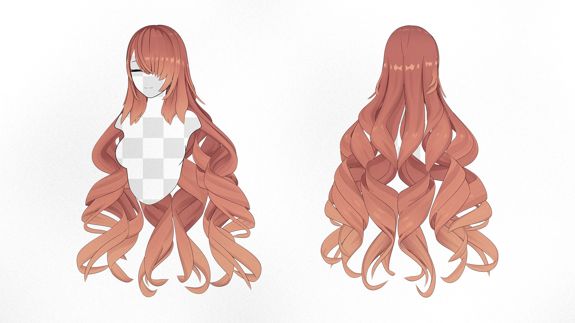 Anime Hairstyle Collection Low-poly 3D model_12