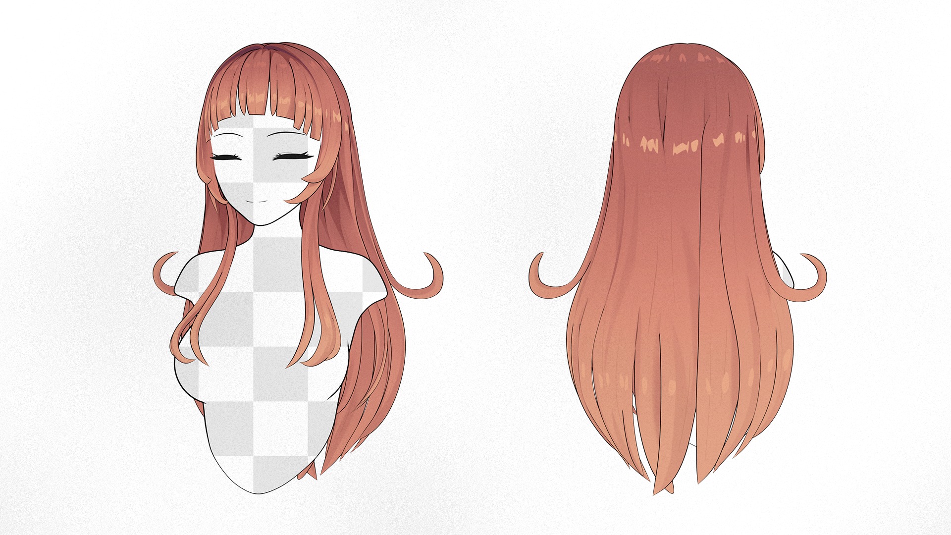 Anime Hairstyle Collection Low-poly 3D model_11