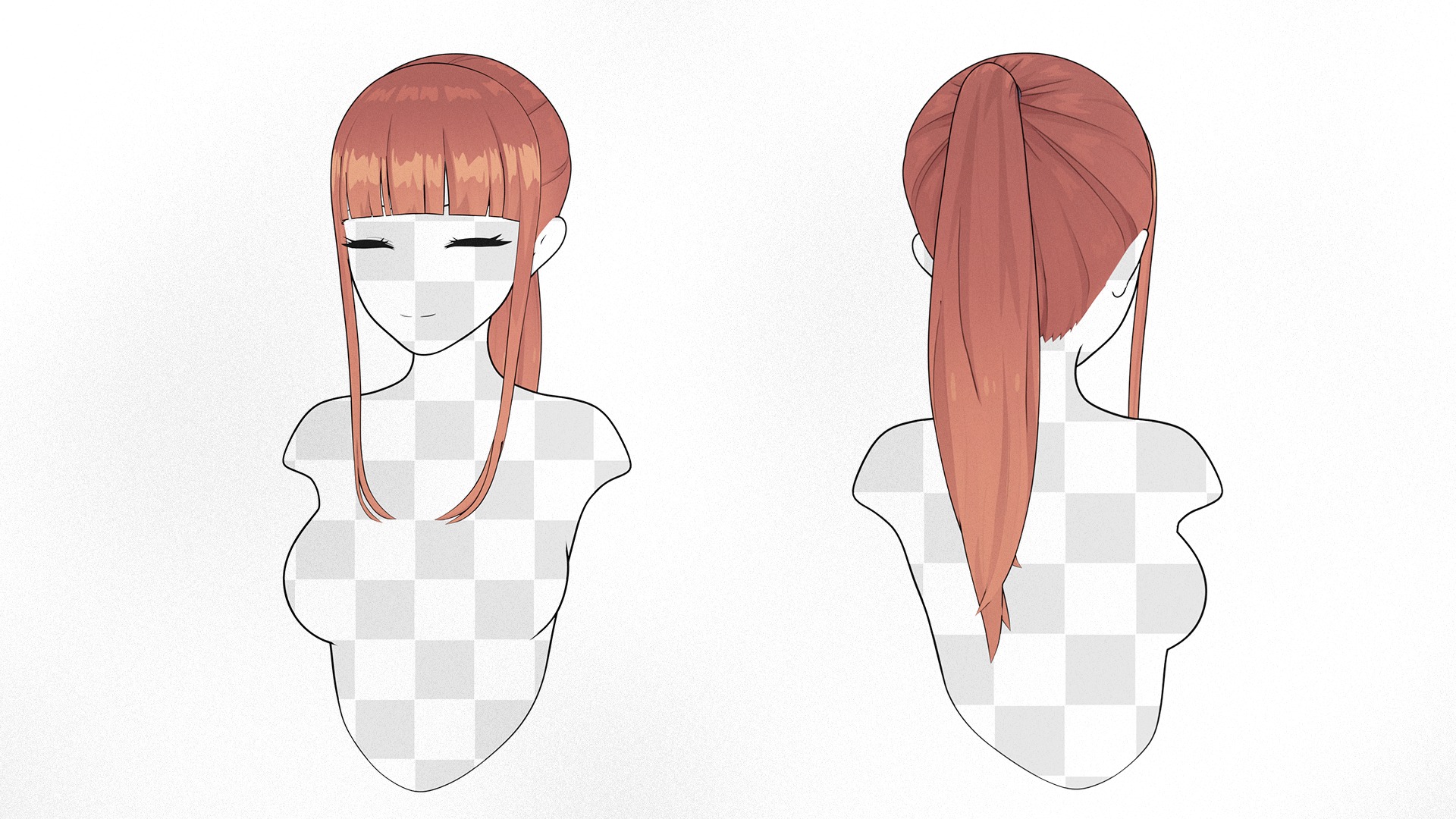 Anime Hairstyle Collection Low-poly 3D model_13