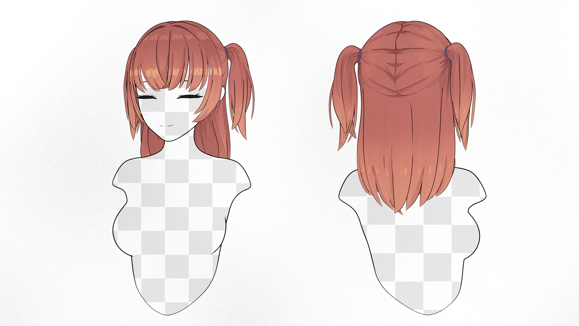 Anime Hairstyle Collection Low-poly 3D model_15
