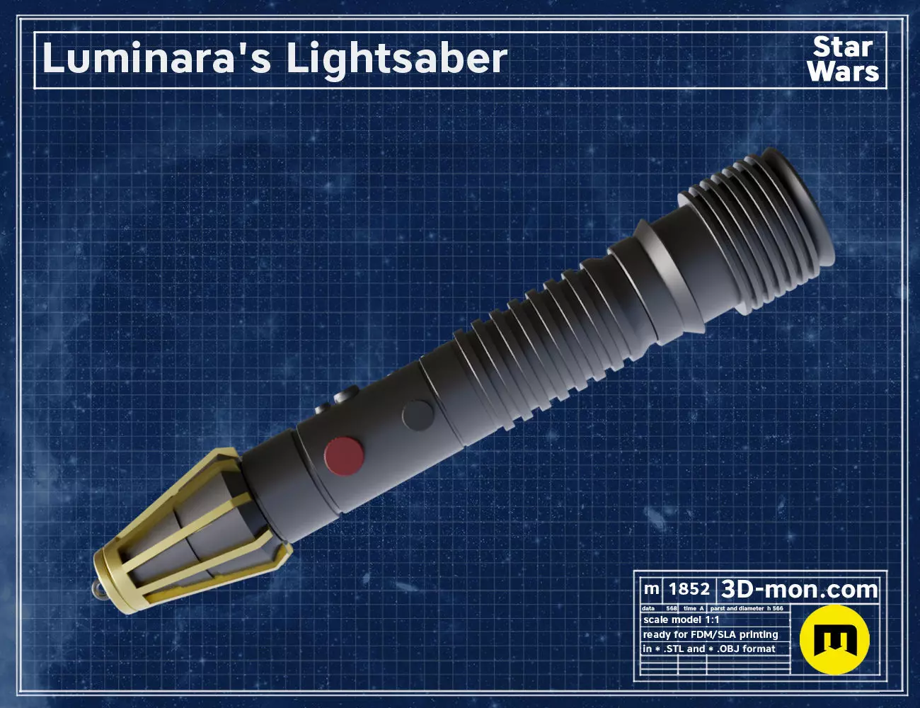 Luminara Unduli lightsaber 3D print model