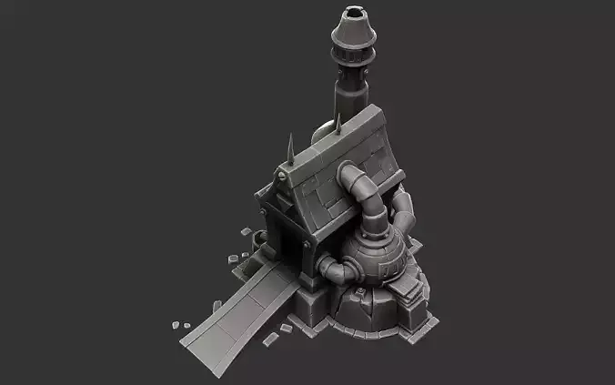 Goblin dwarf house sculpt