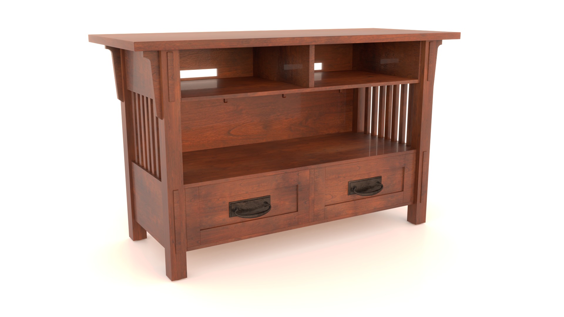 Craftsman Style TV Stand 3D model_3