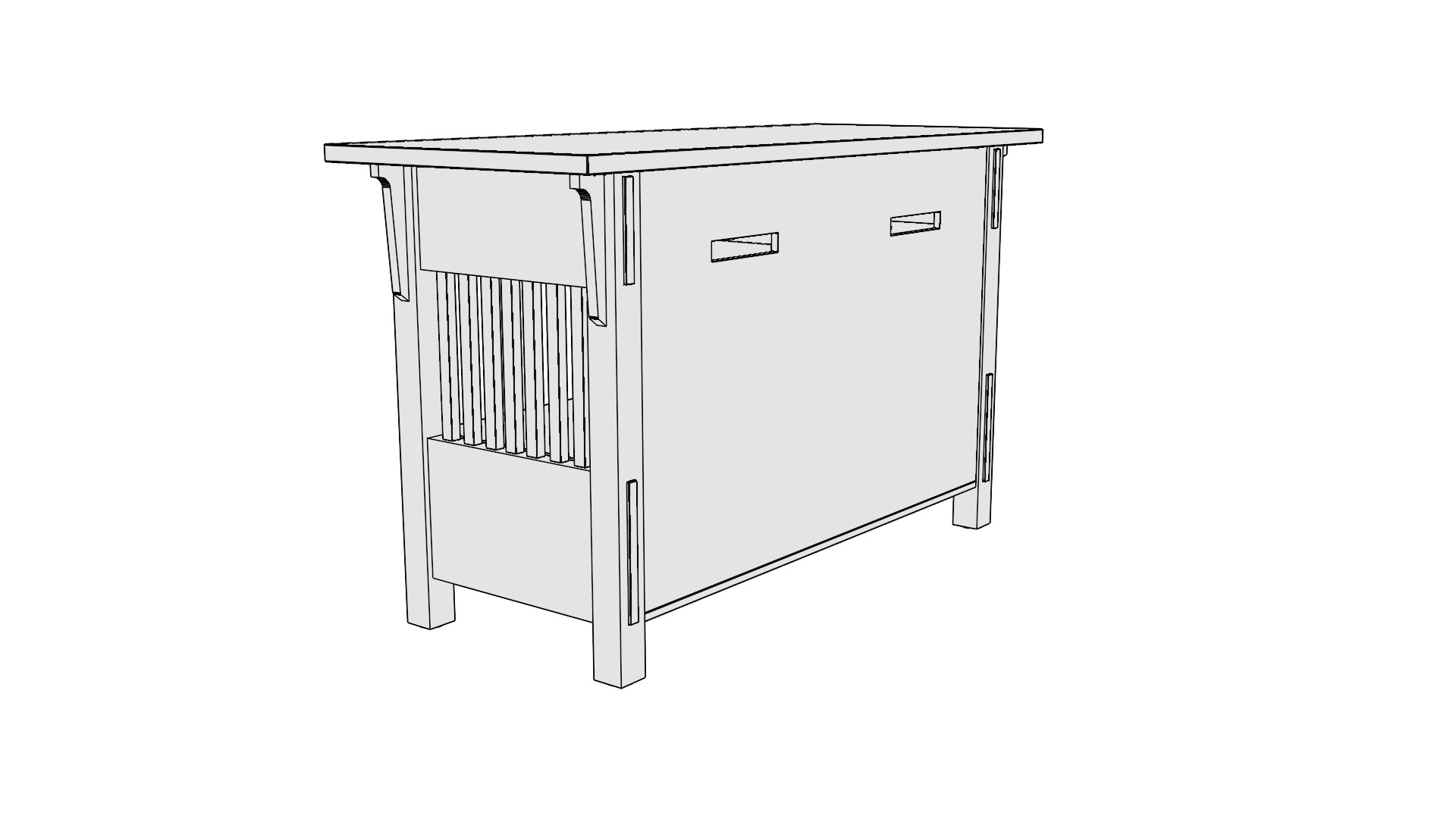 Craftsman Style TV Stand 3D model_8
