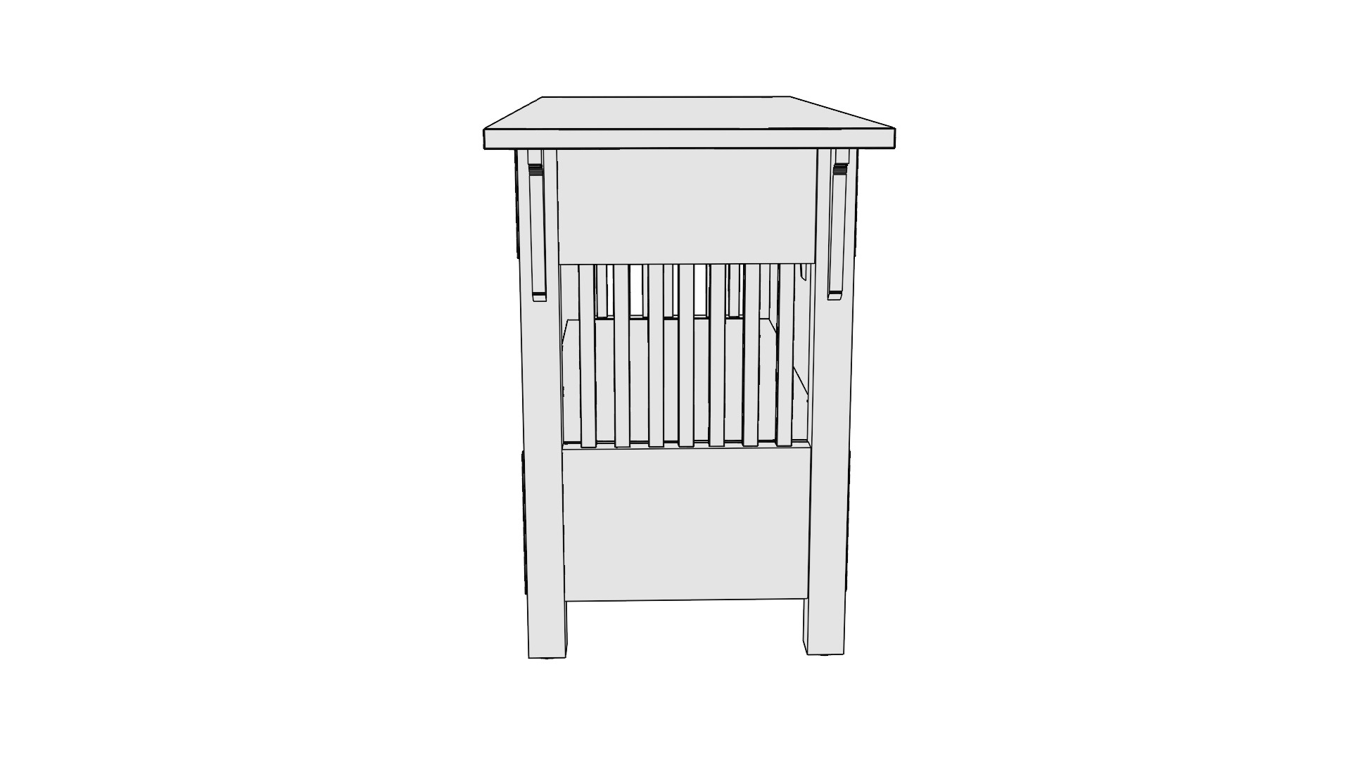 Craftsman Style TV Stand 3D model_6