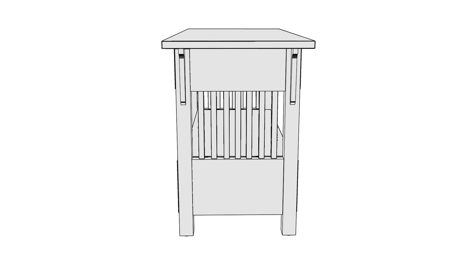 Craftsman Style TV Stand 3D model_14