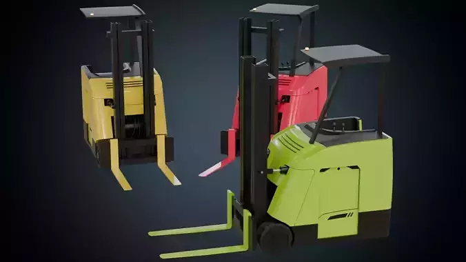 Forklift 2A Low-poly 3D model