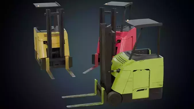 Forklift 2B Low-poly 3D model